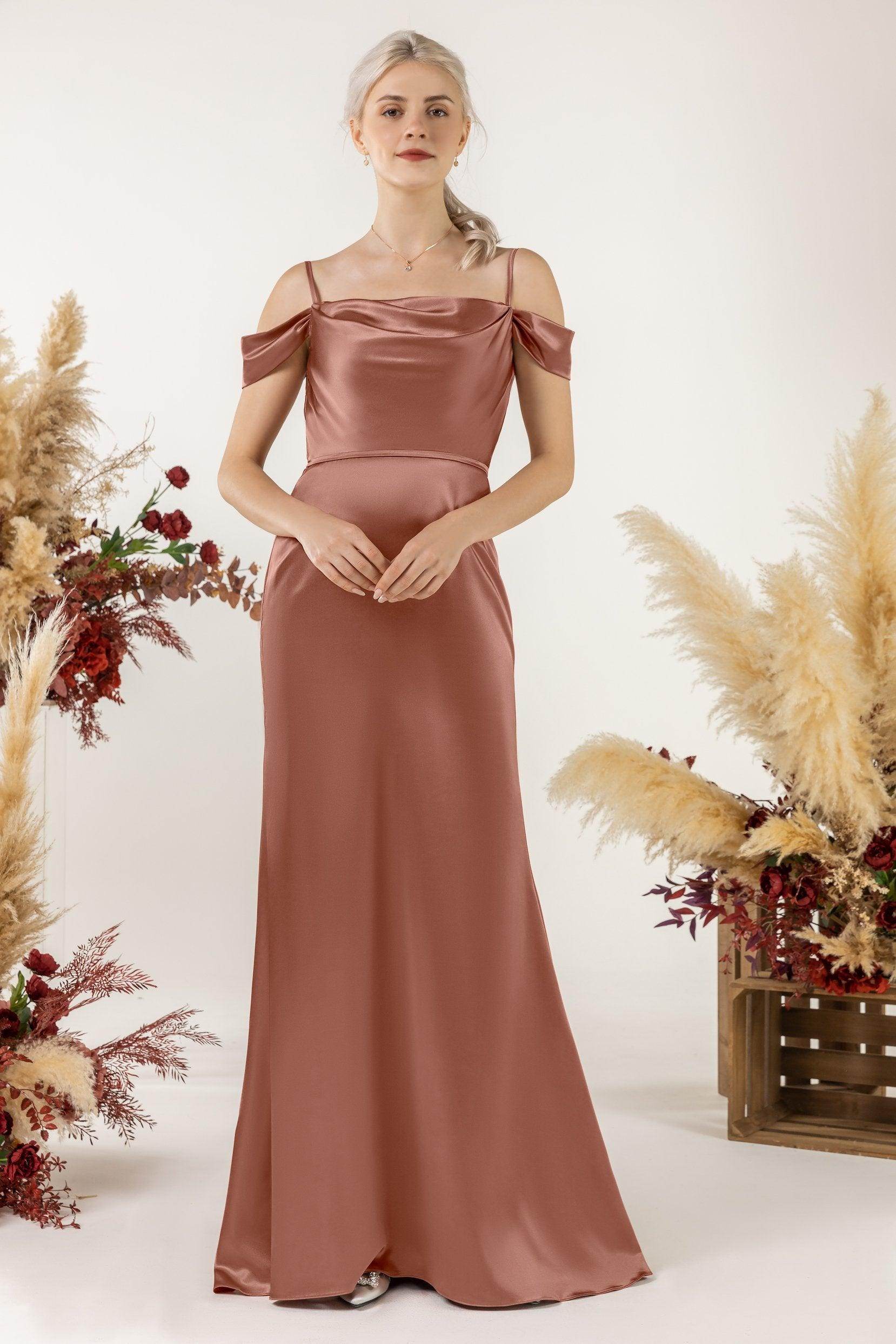 Trumpet Luxe Satin Bridesmaid Dress Formal Dresses CB0509 - COCOMELODY
